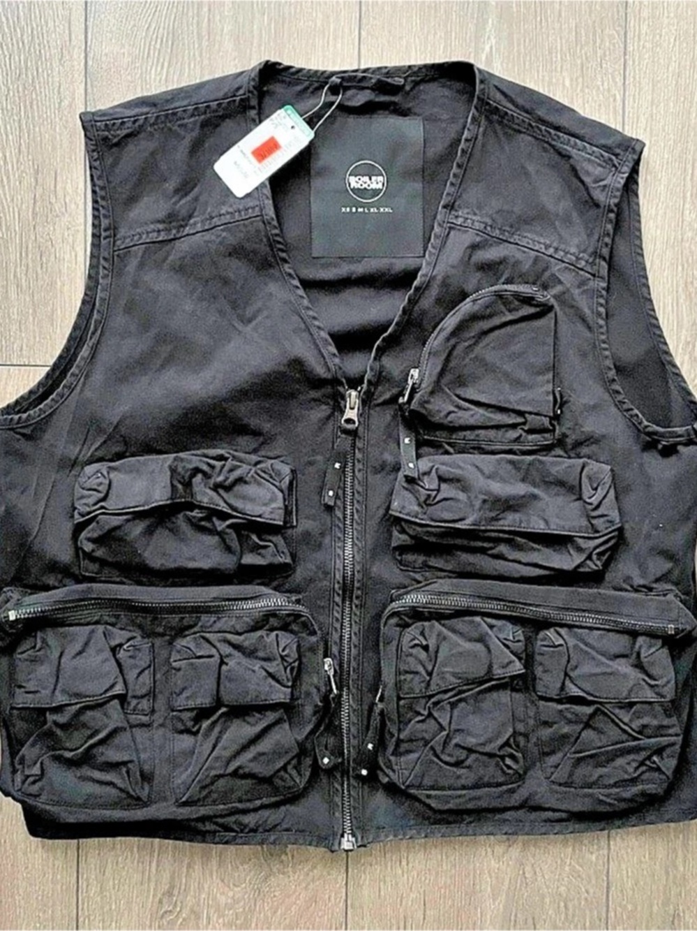 Boiler Room Utility Vest in Black Size Small NWT